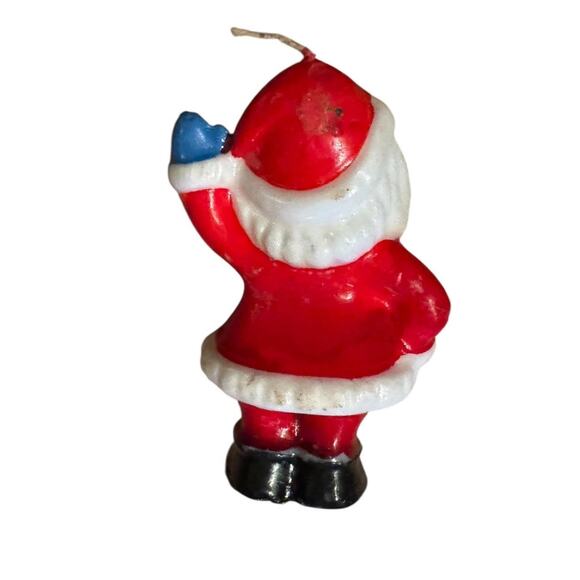 Vintage Christmas Candle Lot Santa Japan & Drummer Boy Wrapped Melted Wax Figure - Picture 3 of 8